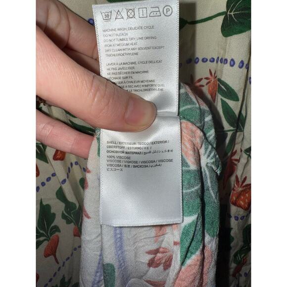 Farm Rio Anthropologie Tropical Print Kaftan Maxi Cutout Dress Sz S N - Picture 7 of 10